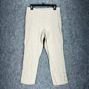 J.Jill Pants Womens S Beige Cropped Linen Stretch Waist Business Casual Minimal
